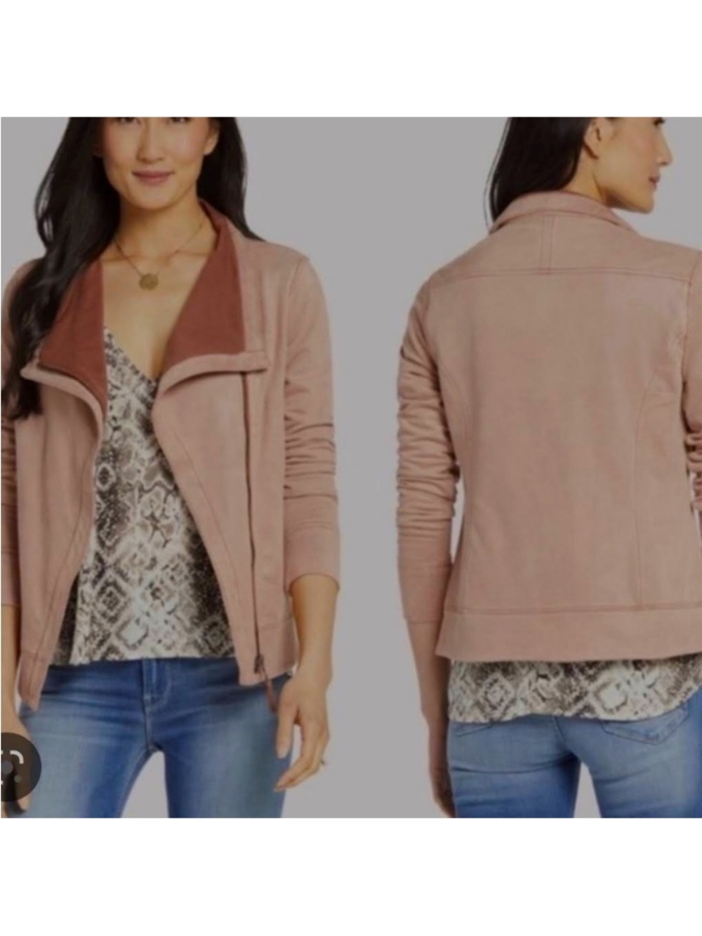 Anthropologie Marrakech Boho Moto Mauve Jacket